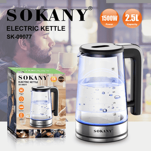 Kuvalo za Vodu SOKANY SK - 09077 – Stakleni 2.5L | 1500W | LED osvetljenje - Topopusti