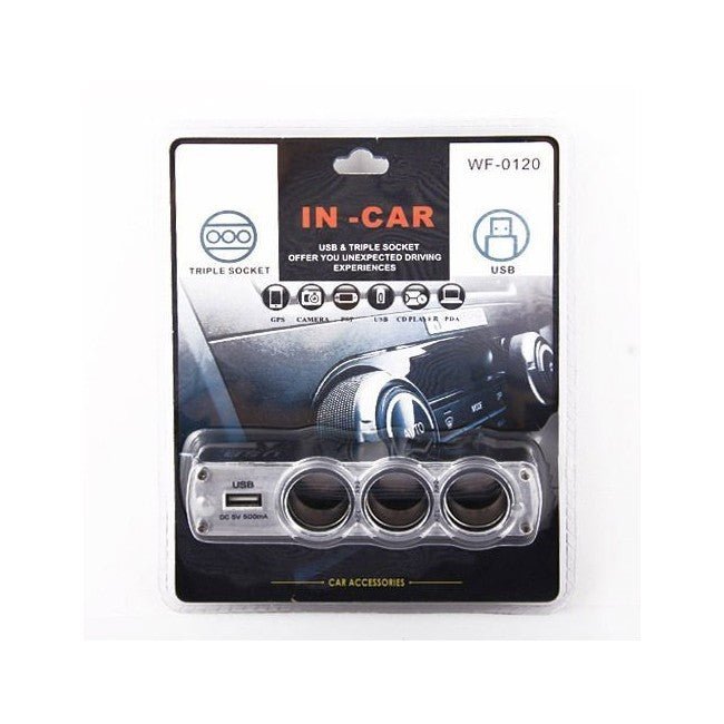 3u1 Utičnica za Auto - upaljač i 1xUSB Port - Topopusti