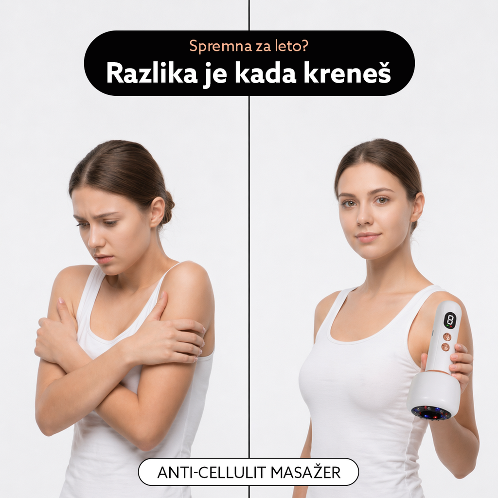 Električni anti-celulit vakum masažer sa crvenim i plavim svetlom