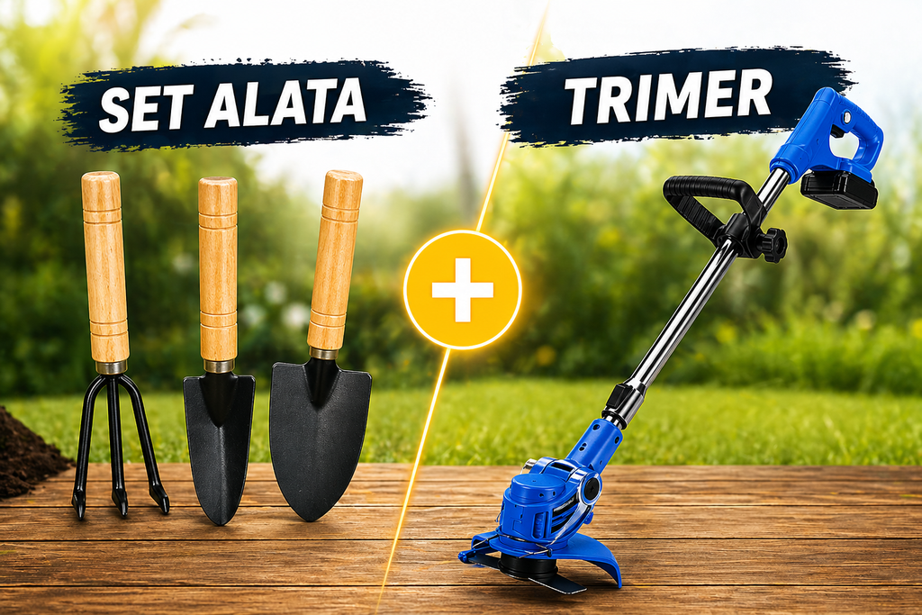 Aku Trimer sa 2 baterije + Točkovi + set alata