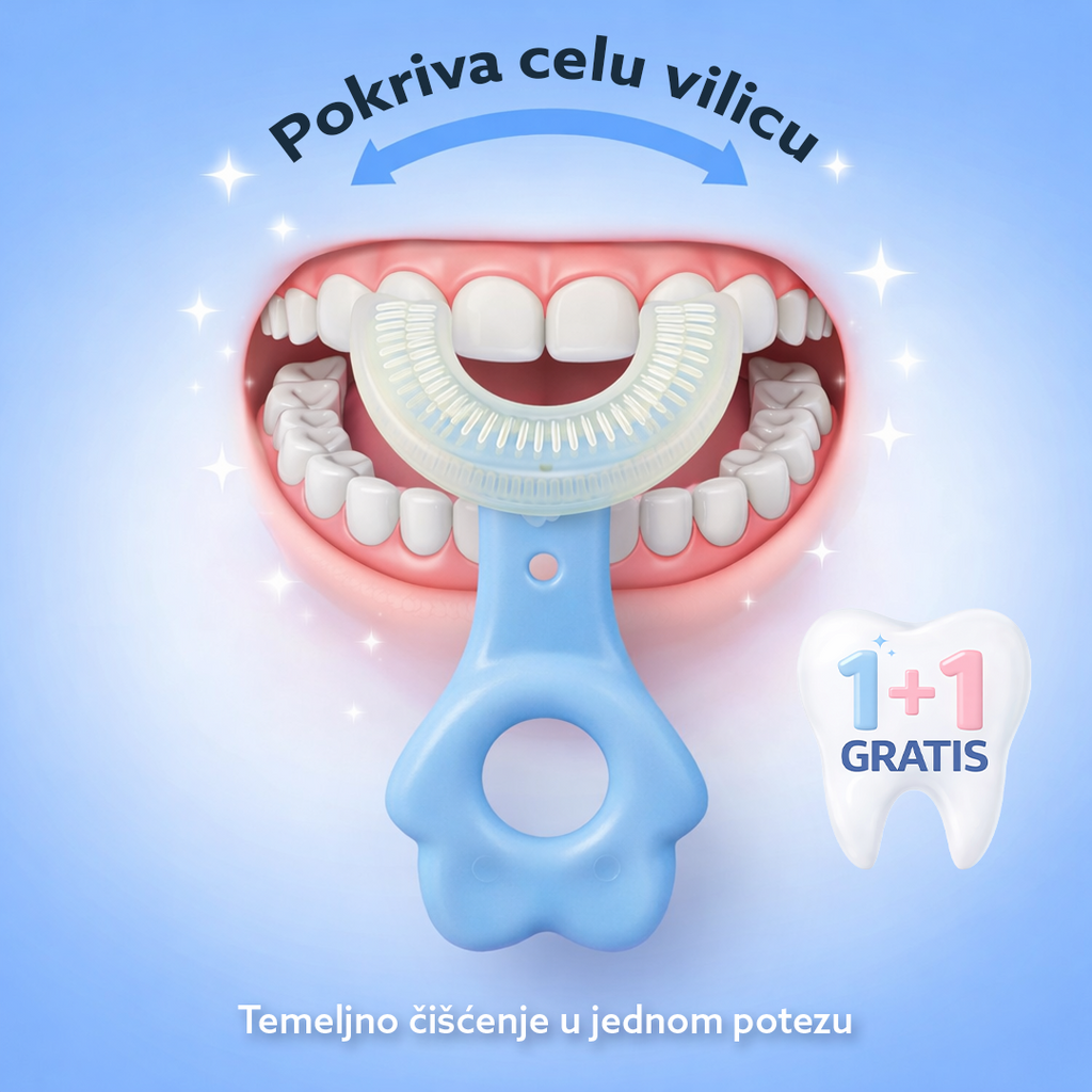 Kružna dečija četkica za zube, 1+1 GRATIS