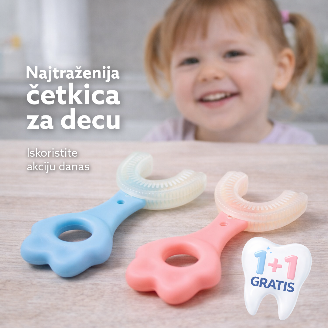 Kružna dečija četkica za zube, 1+1 GRATIS