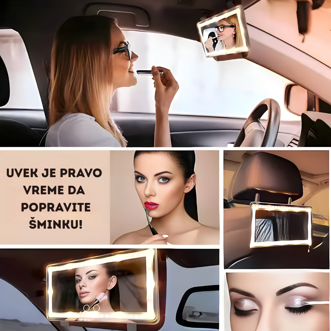LED ogledalo za šminkanje u autu