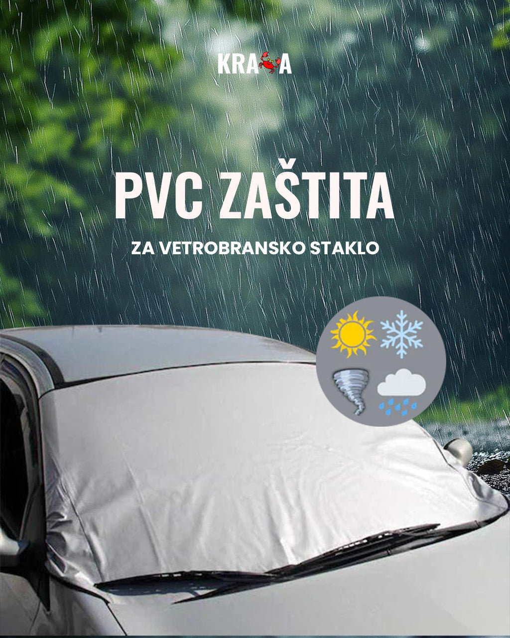 PVC zaštita za vetrobransko staklo, Premium kvalitet, Univerzalna dimenzija
