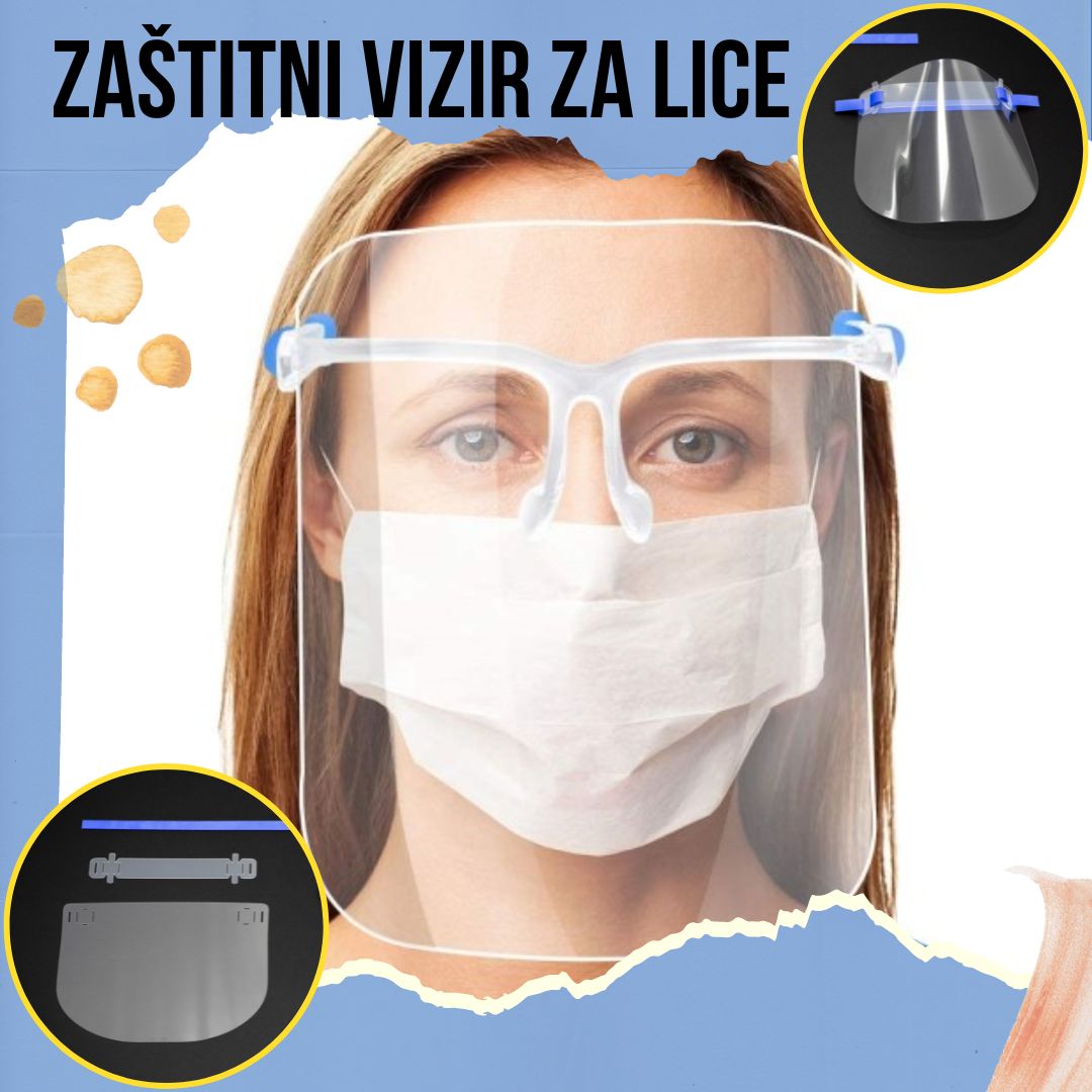 Zaštitni vizir maska za lice sa naočarima (5 za 900din!)