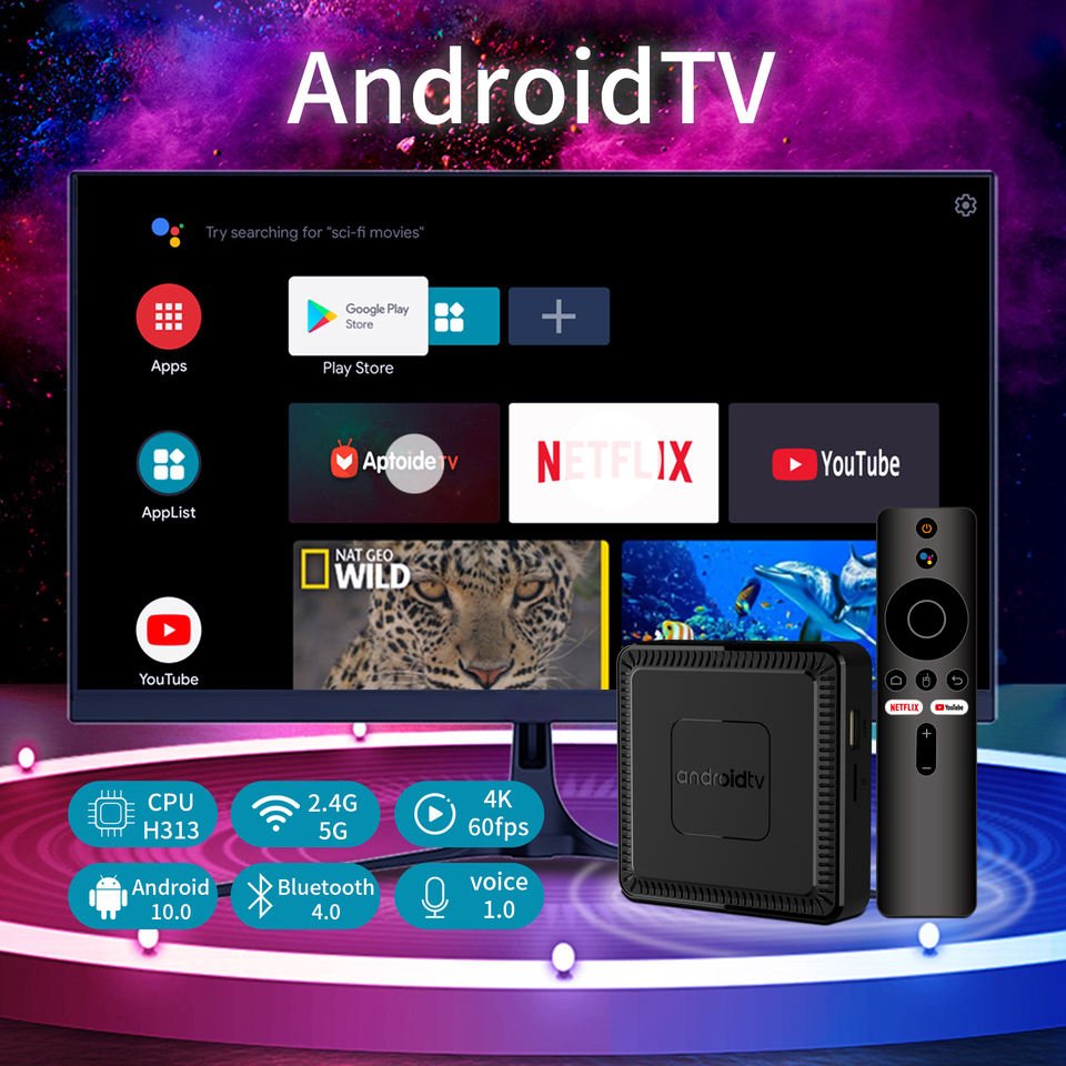 Android TV Box Cortex - A53 4K Smart Box WiFi 6 + 5G - Topopusti
