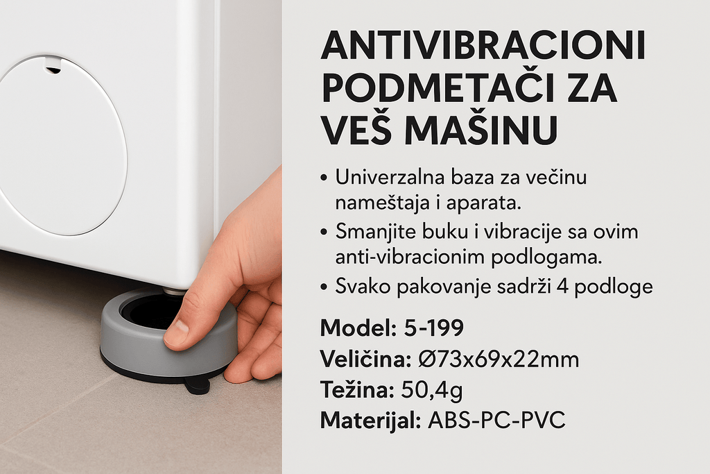 Antivibracione podloge za veš mašinu i nameštaj (4 KOMADA) - Topopusti