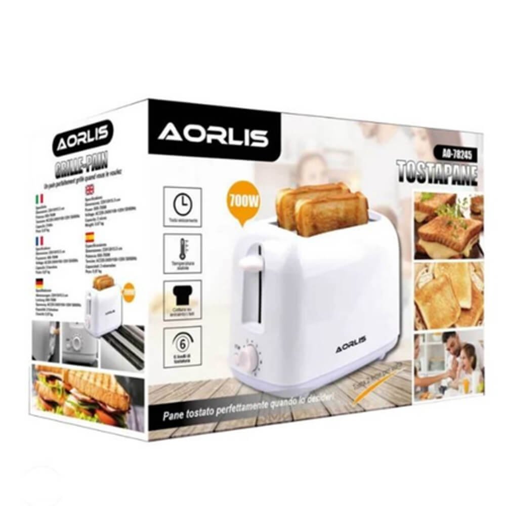 Aorlis AO - 78245 Toster 700W – 2 Kriške | 6 Nivoa Pečenja | Wide Slot - Topopusti