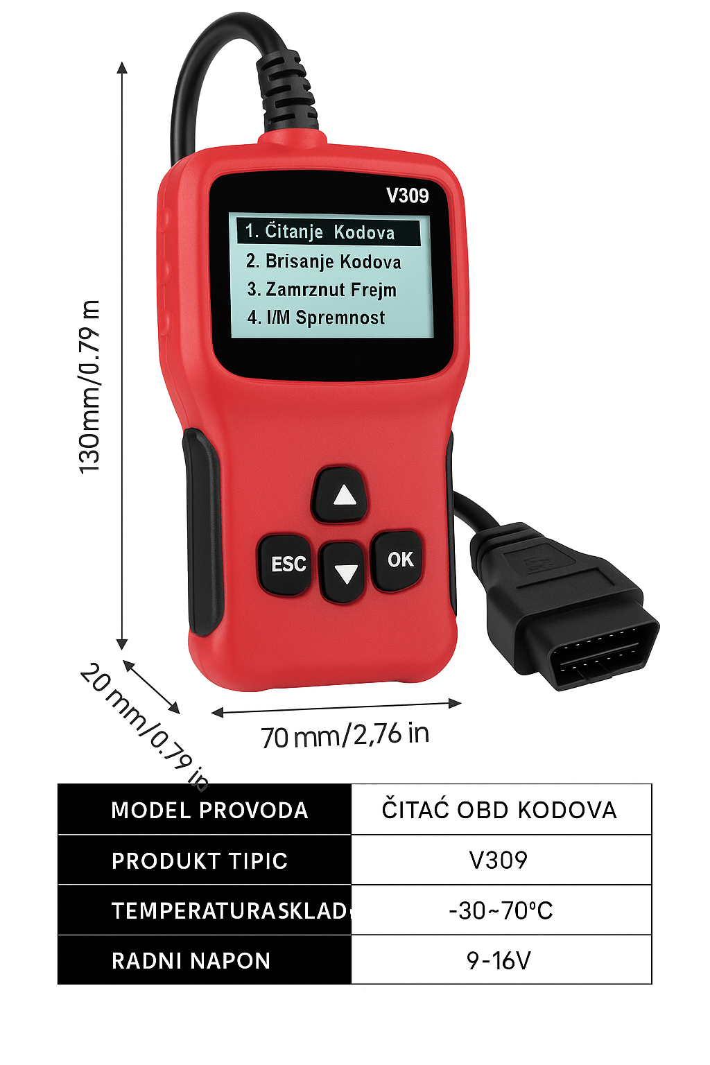 Auto dijagnostika V309 za DTC OBD2 OBDII - Topopusti