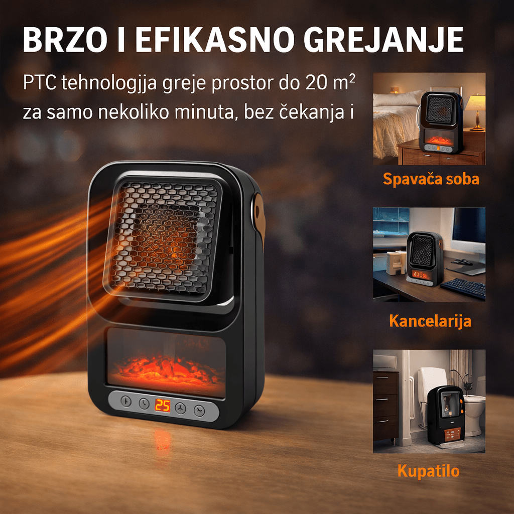 BlackFlame Mini LED grejalica 800W - Topopusti