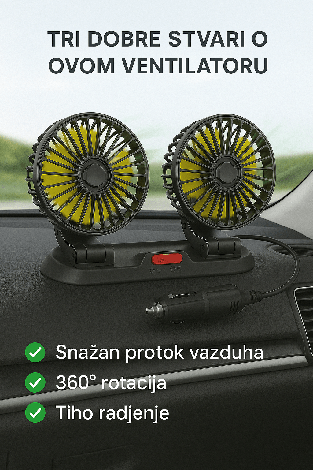Dupli Ventilator za Automobil - Topopusti