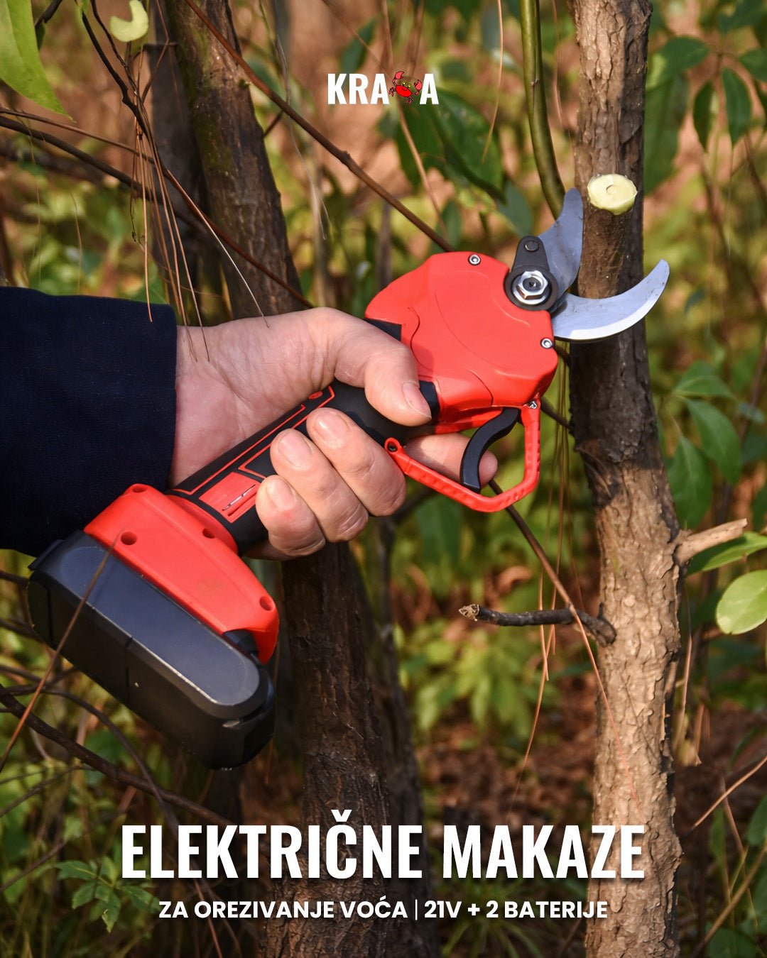 Električne makaze za orezivanje voća 21v + dve baterije - Topopusti