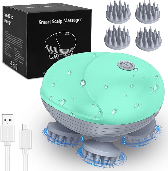 Električni Masažer za Glavu i Vlasište – 360° Scalp Massager za Rast Kose i Opuštanje - Topopusti