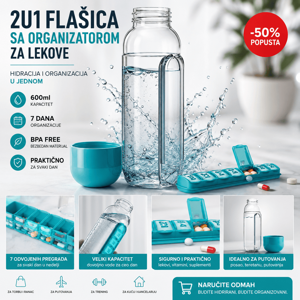 Flašica sa Organizatorom za Lekove 2u1 - Topopusti