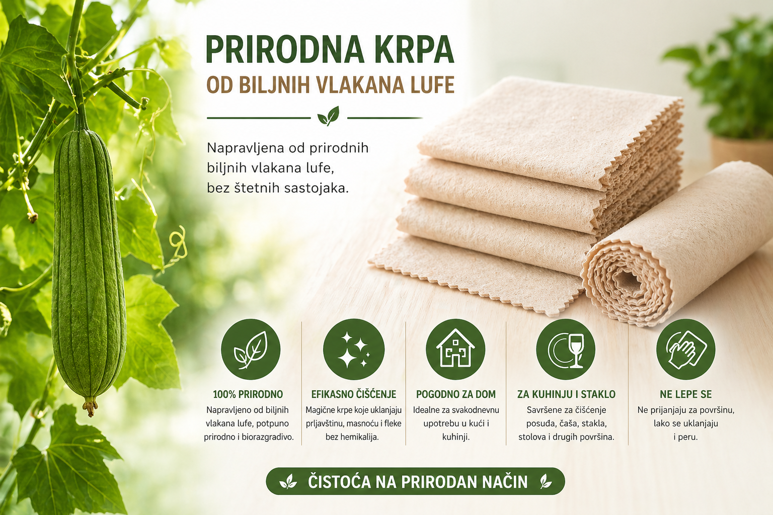 Prirodne Krpe Od Lufe (3+1 Gratis)