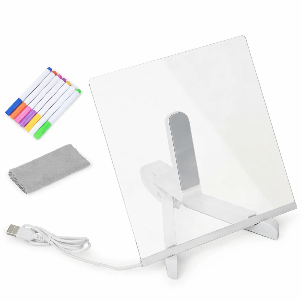 LED Akrilna Tabla za Pisanje sa Osvetljenjem – DIY Svetleća Dry Erase Tabla sa 7 Boja (USB Napajanje) - Topopusti