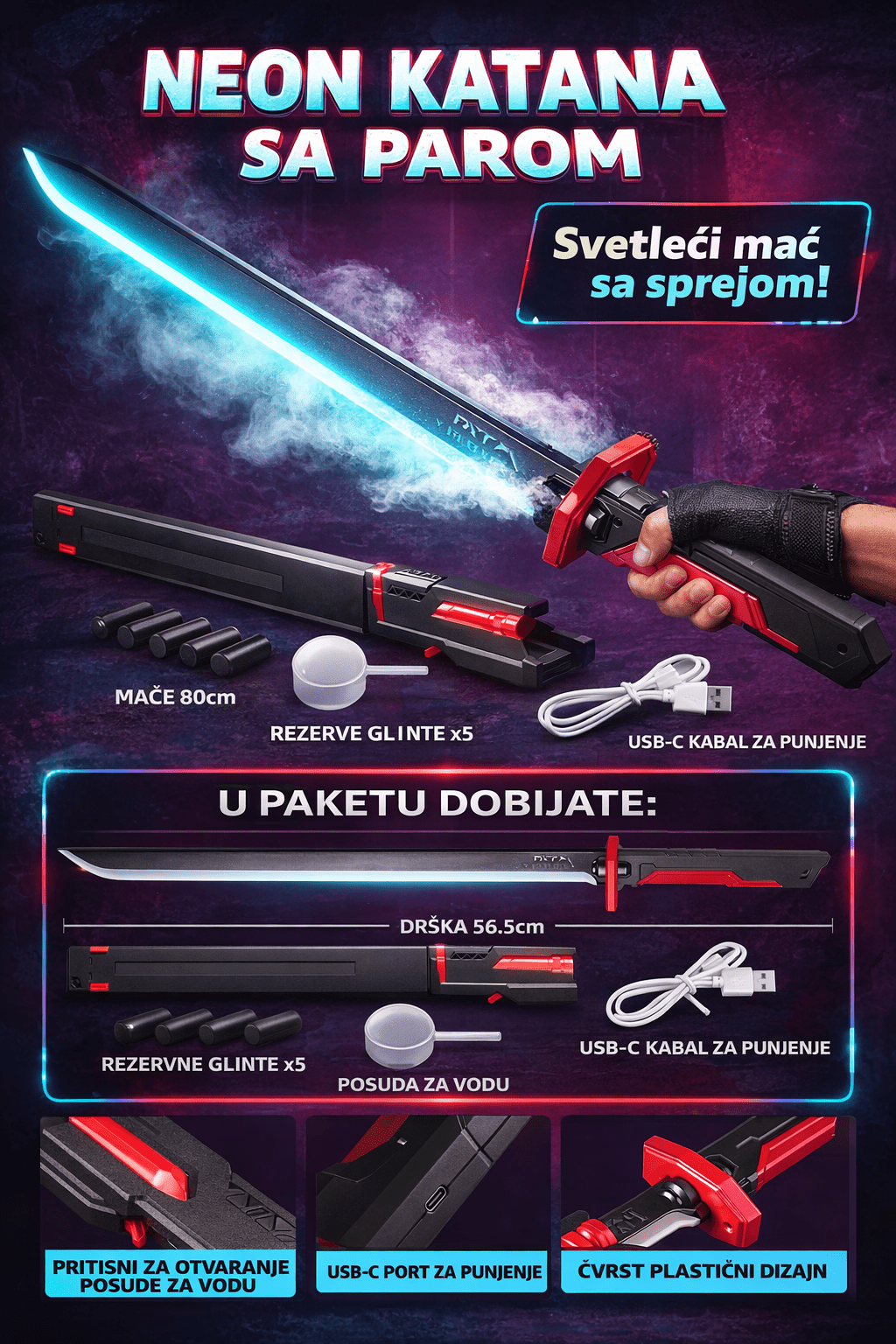 LED Katana sa Maglenim Efektom - Topopusti