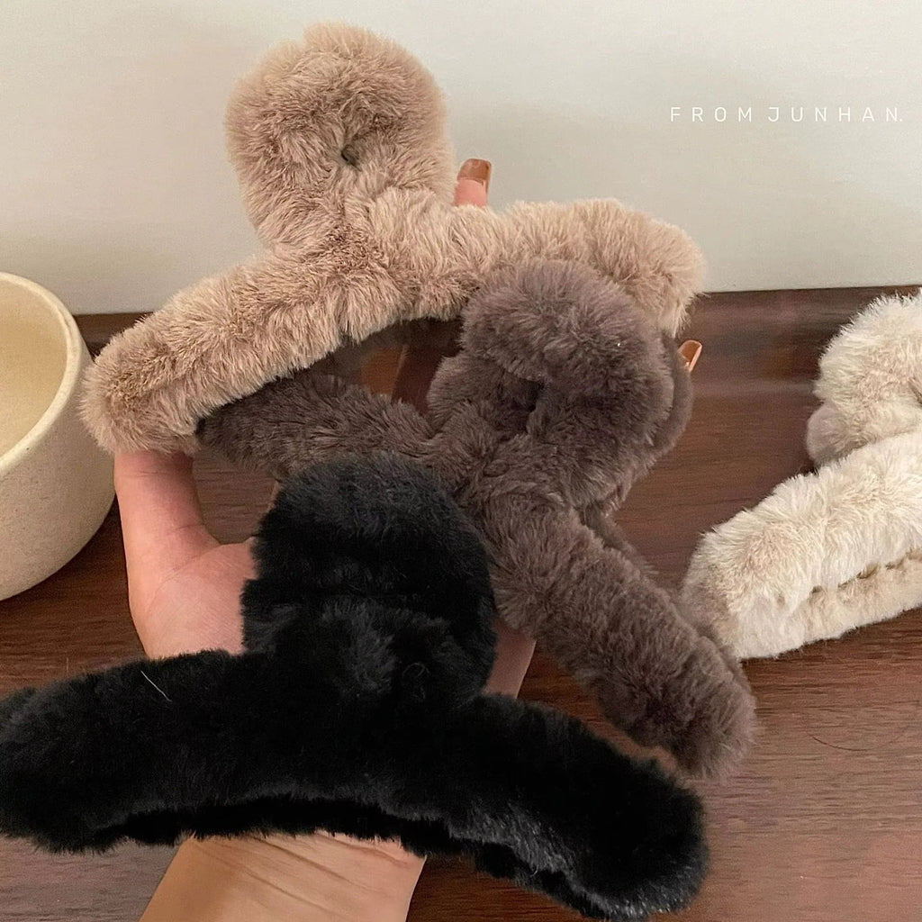 Luksuzna šnala za kosu sa plišanim dizajnom - Topopusti