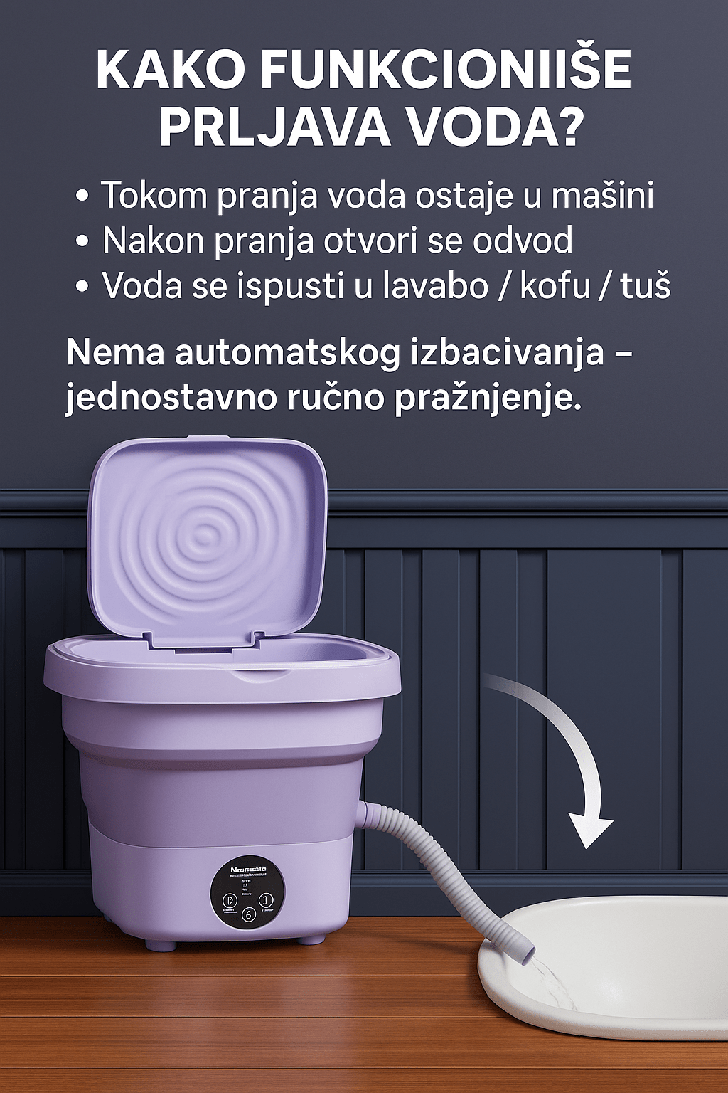 Mini sklopiva veš mašina - Cirkuliše Vodu - Topopusti