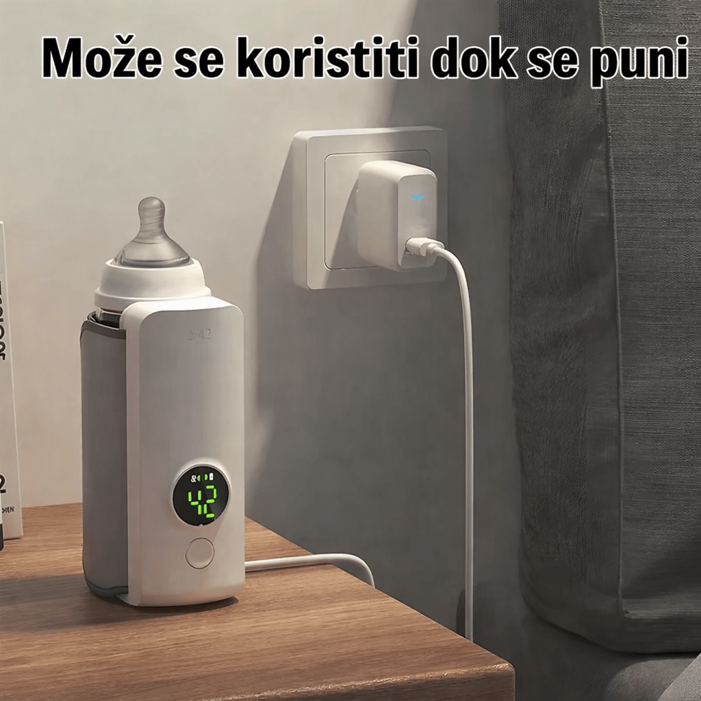 Pametni prenosni grejač za bebine flašice sa regulacijom temperature - Topopusti