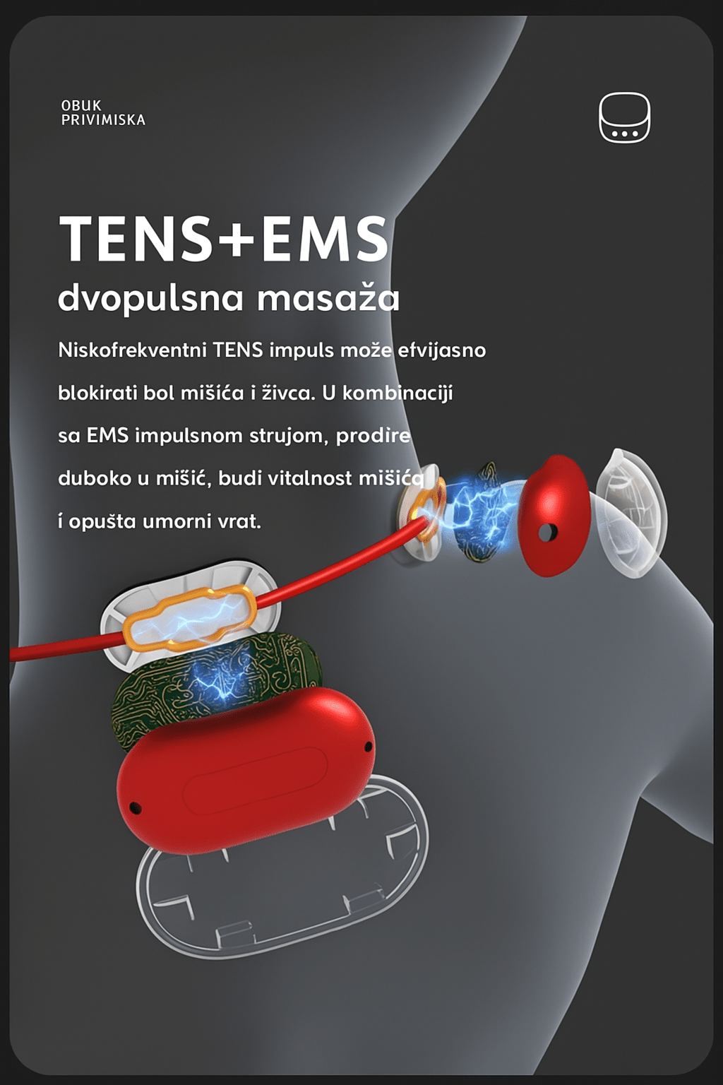 Prenosivi EMS masažer za vrat - Topopusti
