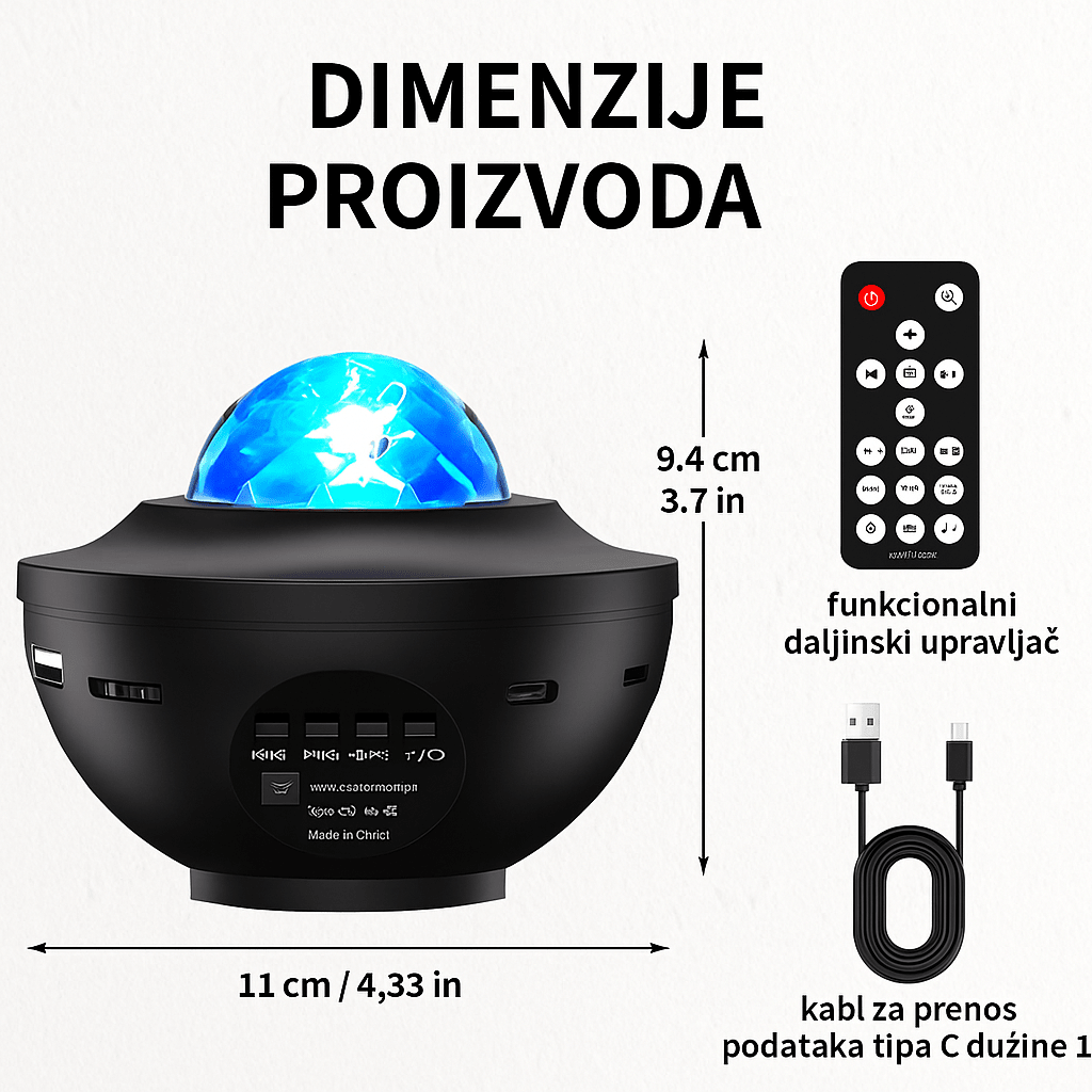 Projektor Zvezdano Nebo + Daljinski + Bluetooth zvučnik - Topopusti