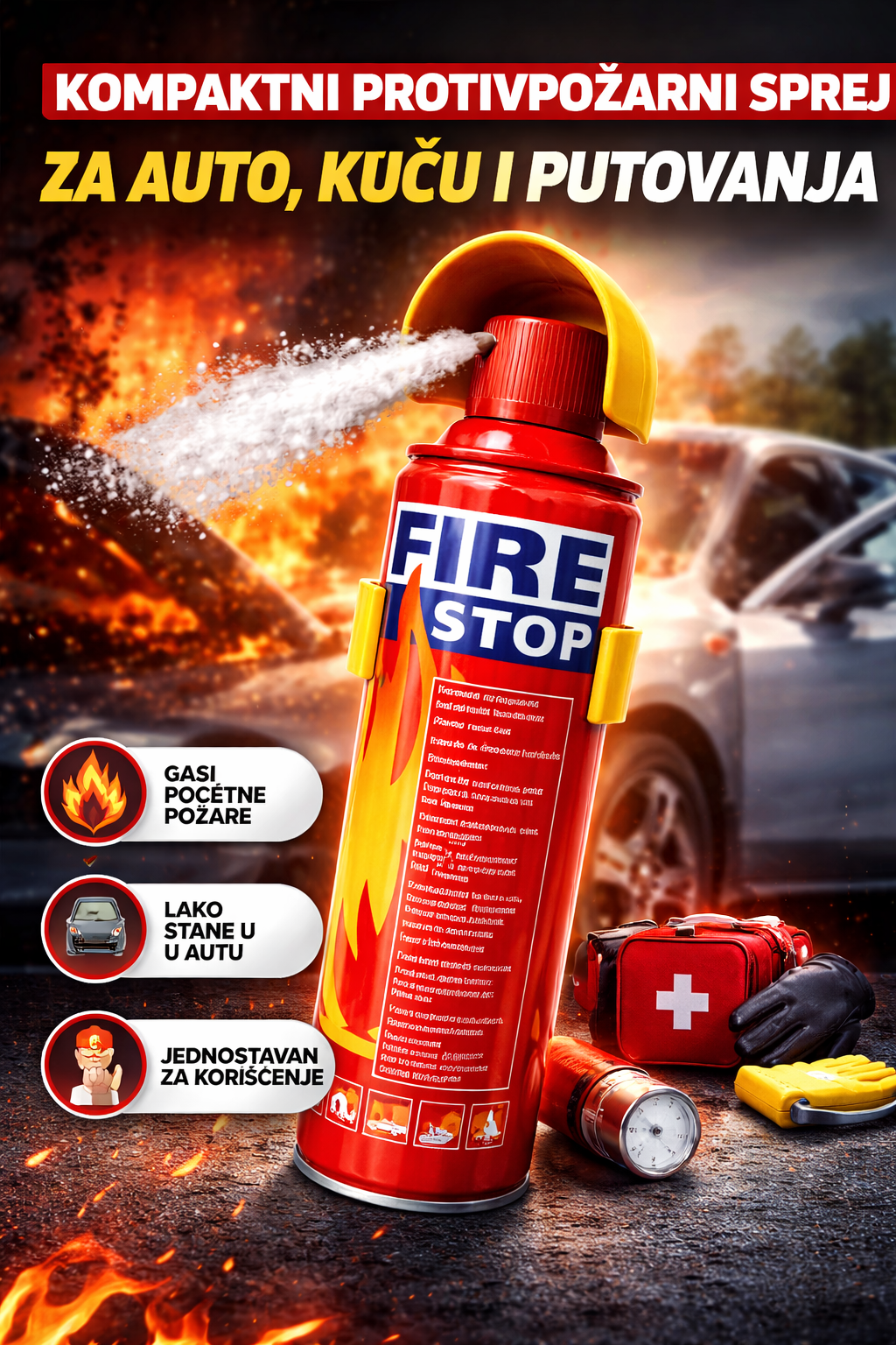 Protivpožarni Sprej za Vozila, Dom i Putovanja - 500ml - Topopusti