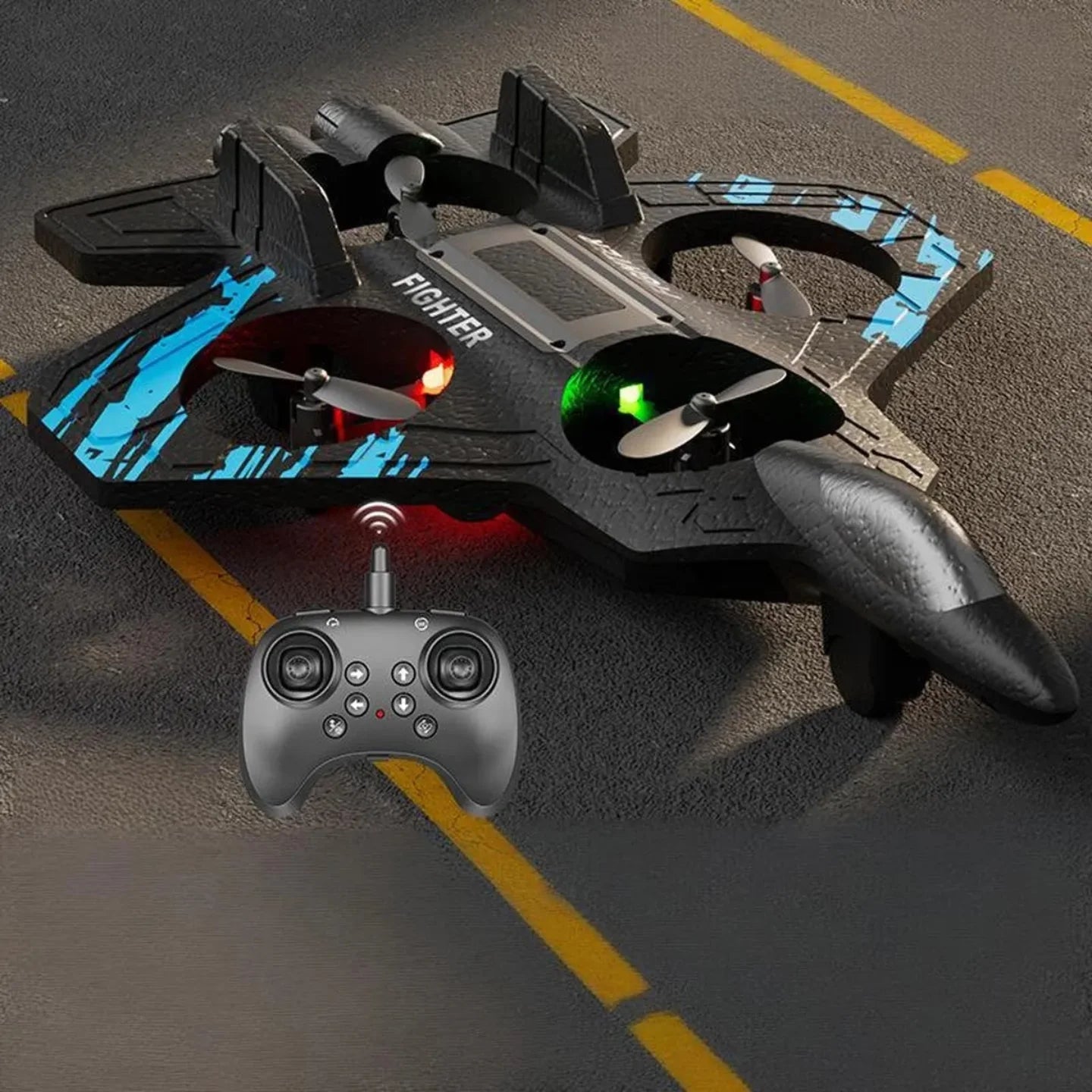 ✈️ RC borbeni avion – dron na daljinski sa LED svetlima - Topopusti