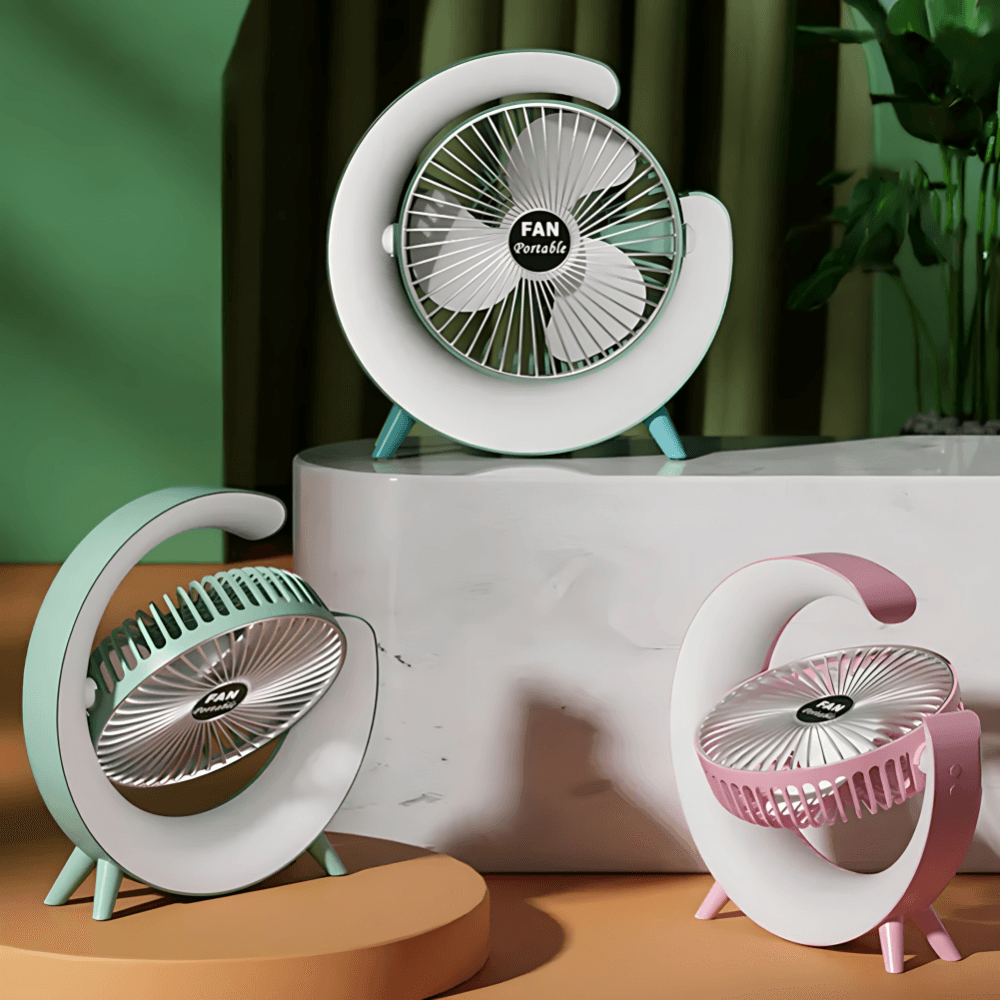 Mini stoni ventilator sa 3 brzine i LED svetlom