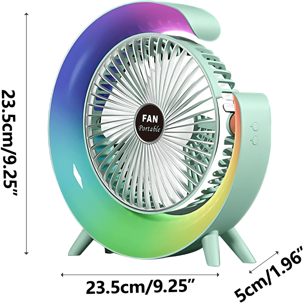 Mini stoni ventilator sa 3 brzine i LED svetlom