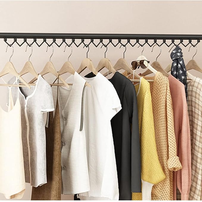 Samostojeći Stalak za Odeću sa Policom za Obuću i 7 Kukica – Metalni Organizator za Garderobu - Topopusti