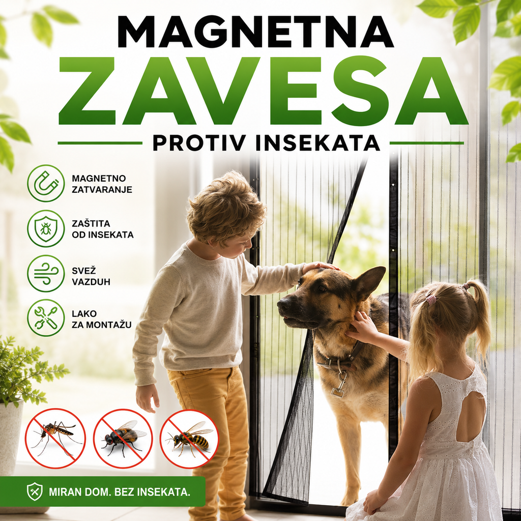Magnetna zavesa protiv insekata - Crna ili bela