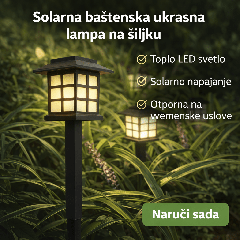 🌞 Solarna baštenska LED lampa – automatsko osvetljenje dvorišta (8 komada u pakovanju) - Topopusti
