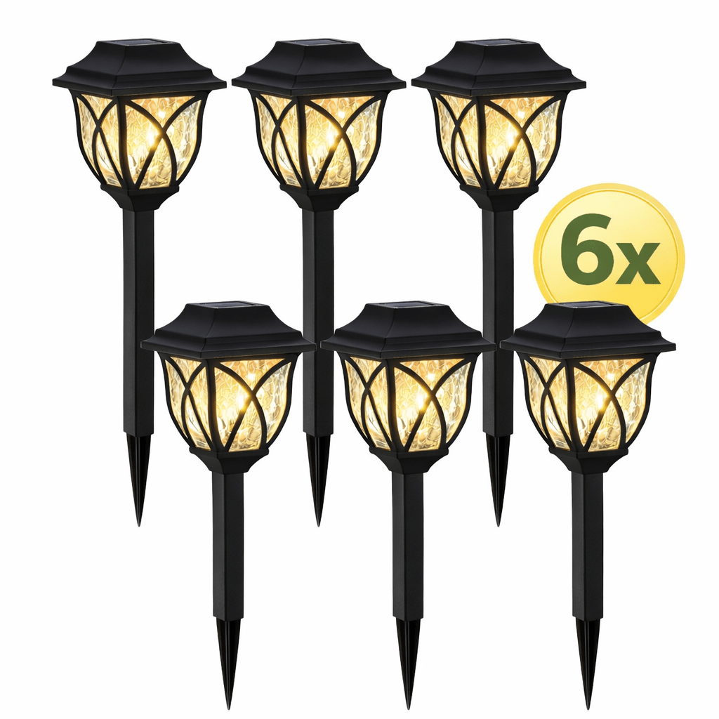🌞 Solarna baštenska LED lampa – dekorativno osvetljenje dvorišta (6 komada u pakovanju) - Topopusti