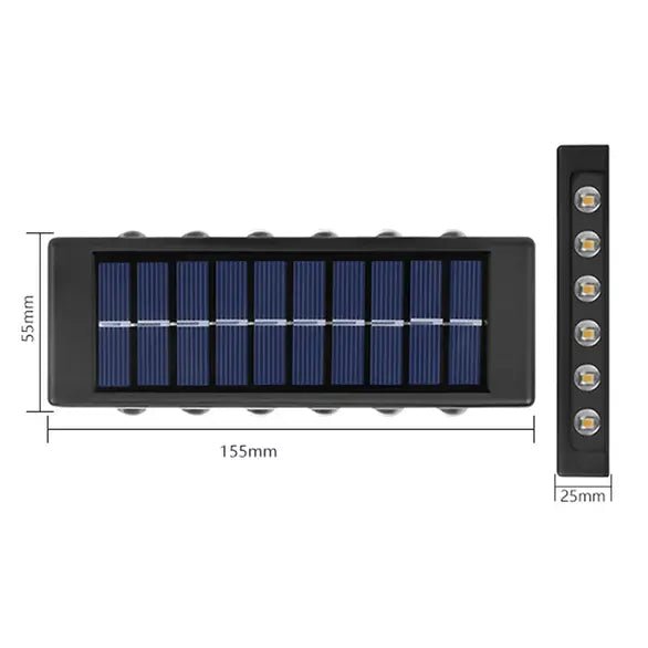 Solarna Zidna LED Lampa sa Senzorom Sumraka – Vodootporna IP65 Lampa za Dvorište, Terasu i Fasadu - Topopusti