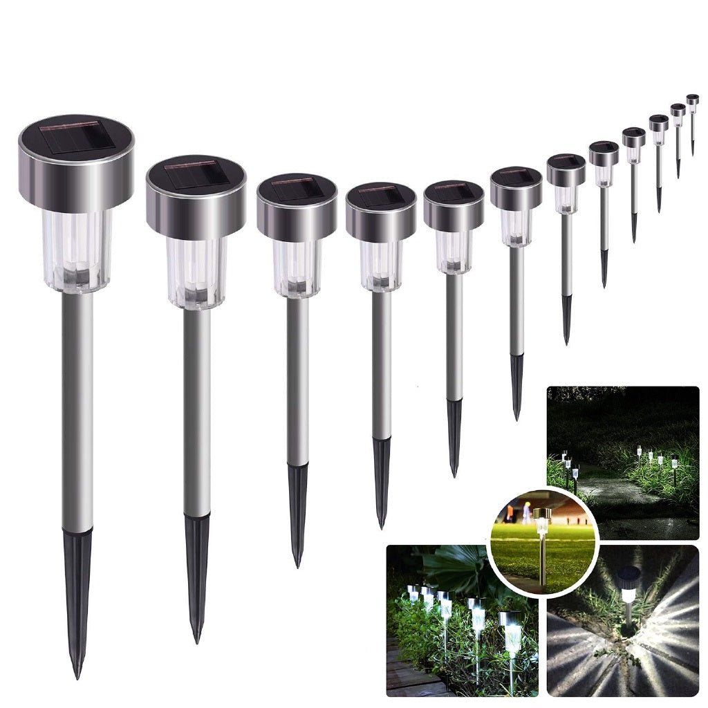 Solarne LED Lampe za Dvorište – Set od 10 Komada sa Senzorom Dan - Noć, Vodootporne Baštenske Lampe - Topopusti