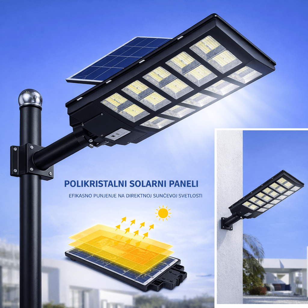 Solarni LED reflektor sa daljinskim upravljanjem + Metalna Šipka - Topopusti