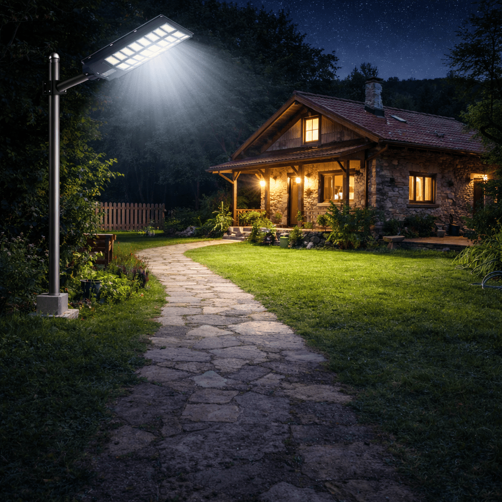 Solarni LED reflektor sa daljinskim upravljanjem + Metalna Šipka - Topopusti