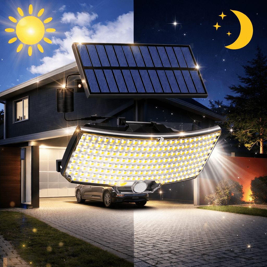 Solarni LED Reflektor sa Senzorom Pokreta i Odvojenim Panelom – IP65 Vodootporna Lampa za Dvorište, Fasadu i Garažu - Topopusti