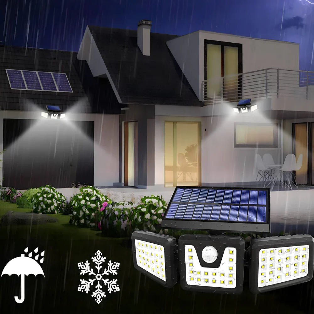 Solarni LED Reflektor sa Senzorom Pokreta – IP65 Vodootporna Solarna Lampa za Dvorište, Fasadu, Garažu i Terasu - Topopusti