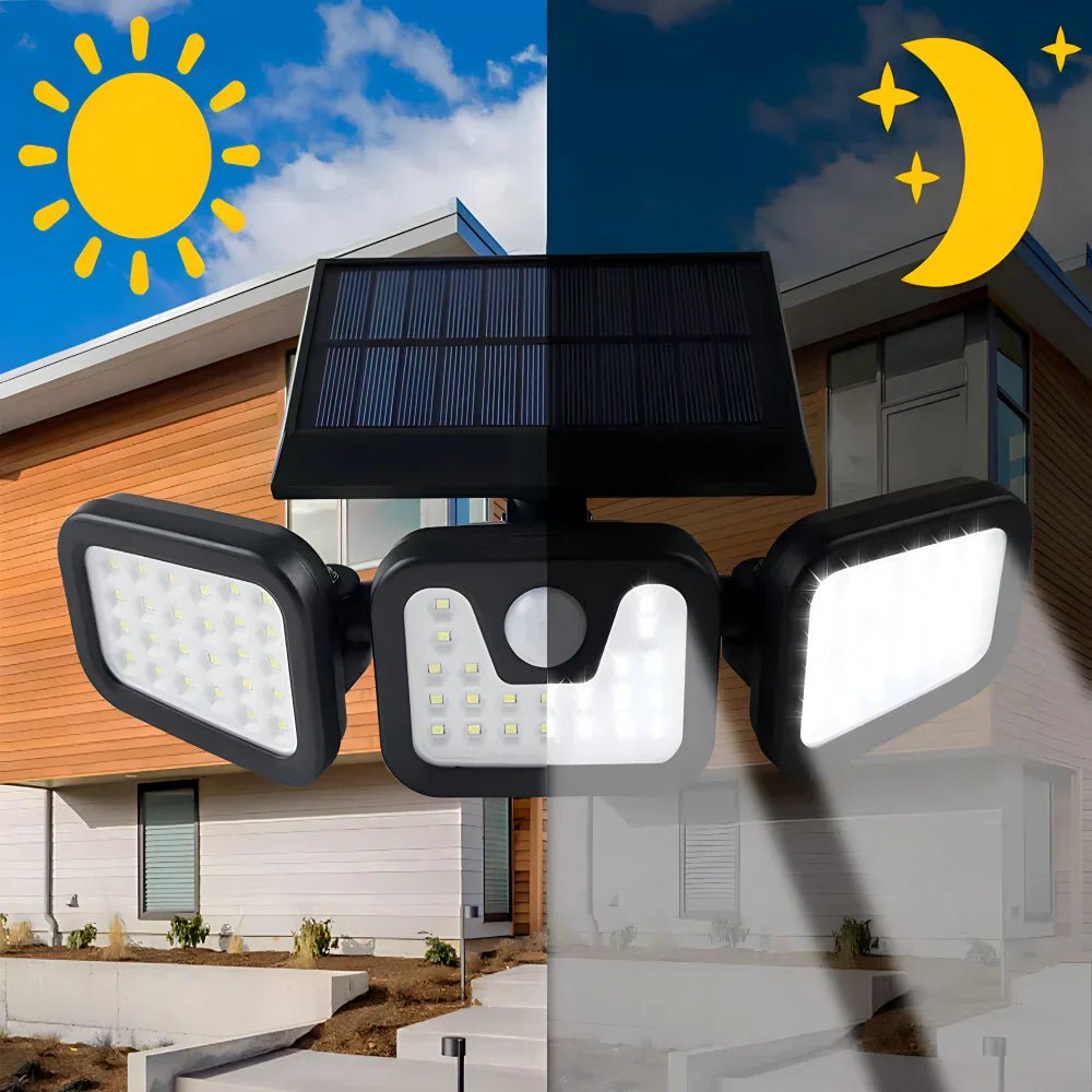 Solarni LED Reflektor sa Senzorom Pokreta – IP65 Vodootporna Solarna Lampa za Dvorište, Fasadu, Garažu i Terasu - Topopusti