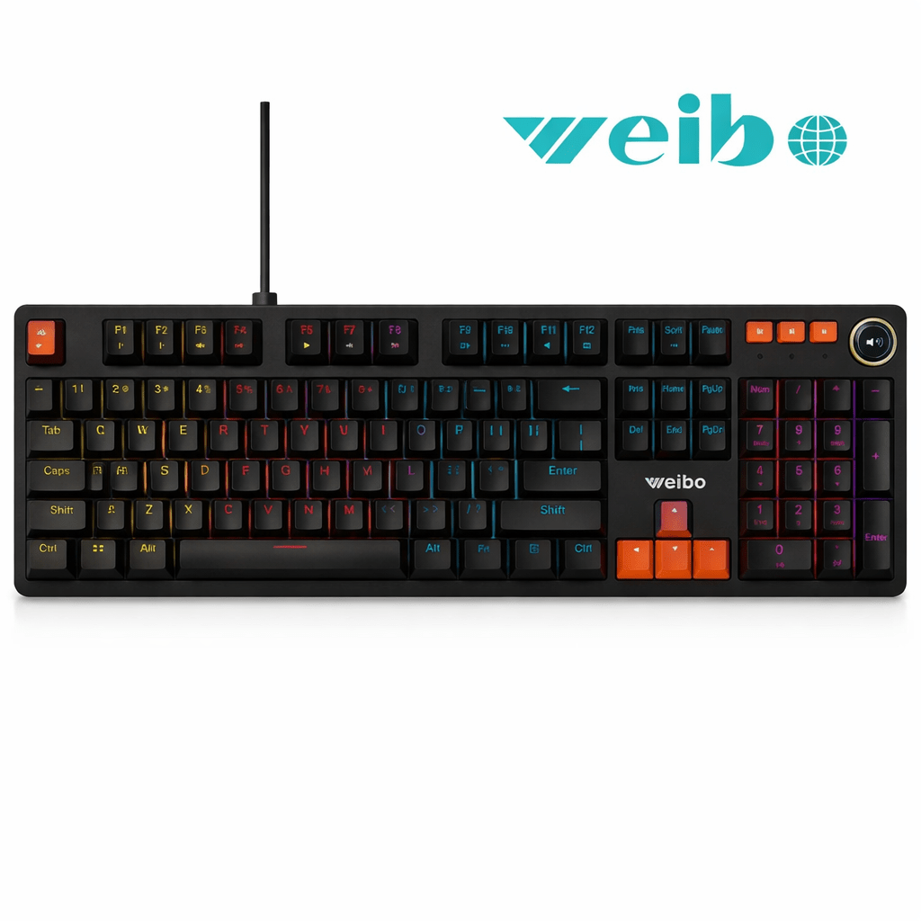 Weibo WB - 555 Mehanička Gaming Tastatura RGB – Red Switch, Full Size, USB, QWERTY - Topopusti