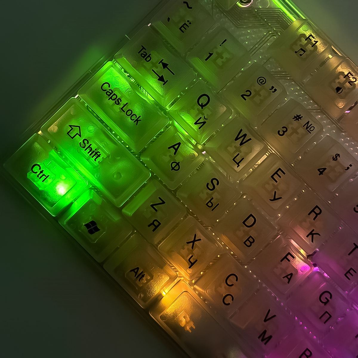 Yelandar AN - T10 RGB Transparent Gaming Tastatura – Mehanički Osećaj, Rainbow LED Osvetljenje, USB Žična - Topopusti